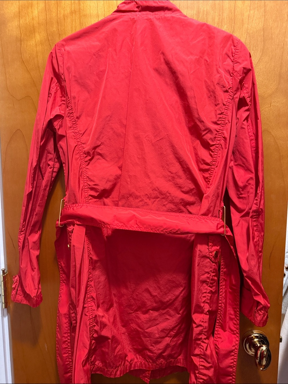 Moncler Women's Red Utility Trench Coat - Lightweight Jacket - Picture 3 of 4